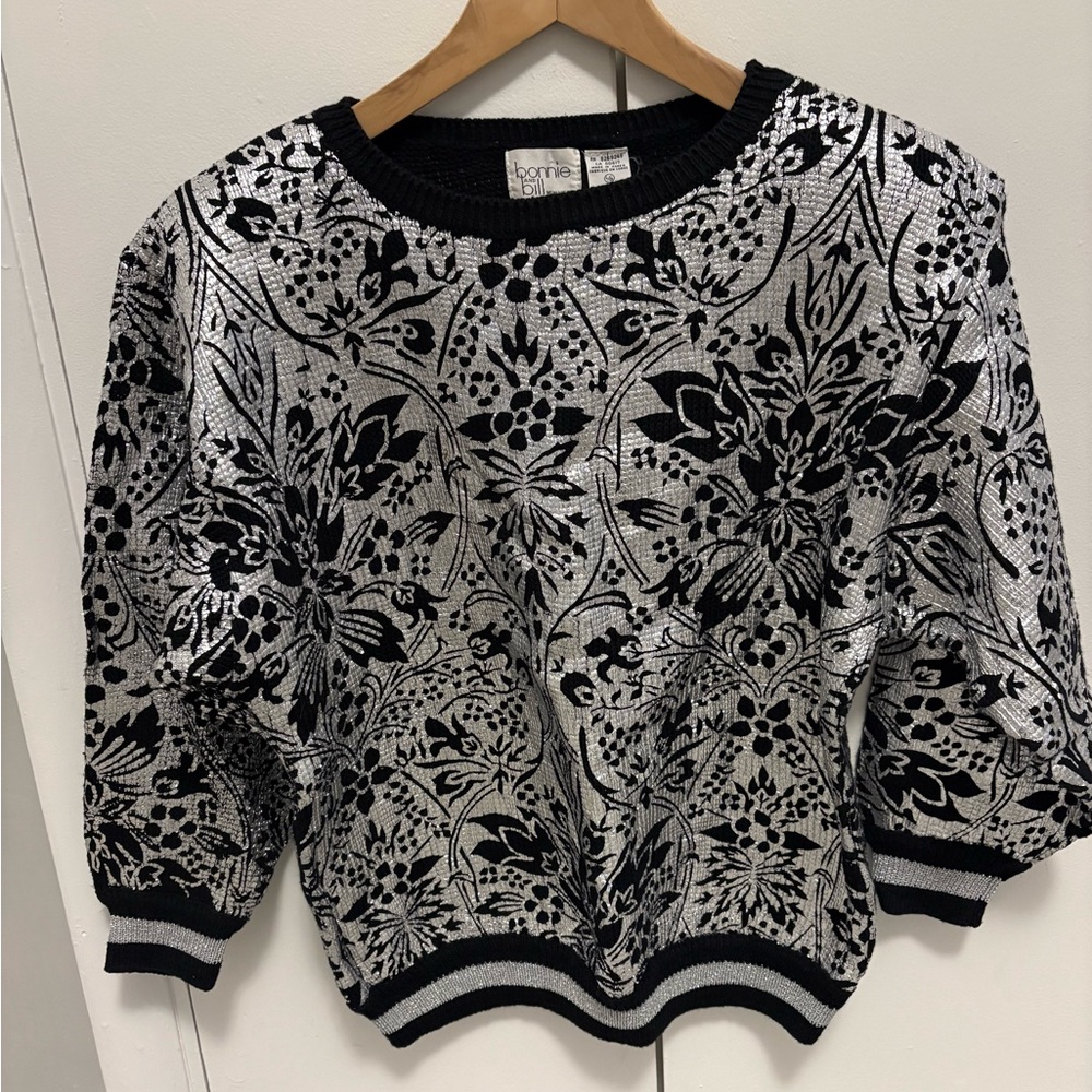 Bonnie & Bill Vintage Metallic Sweater SZ Large